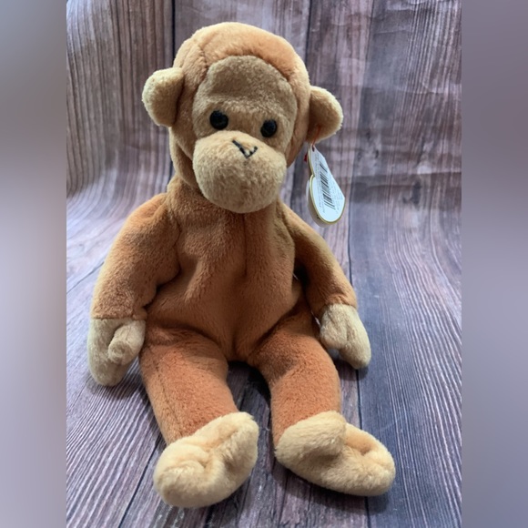 Ty Beanie Baby: Bongo the Monkey - Tan Tail, 1995 vintage...